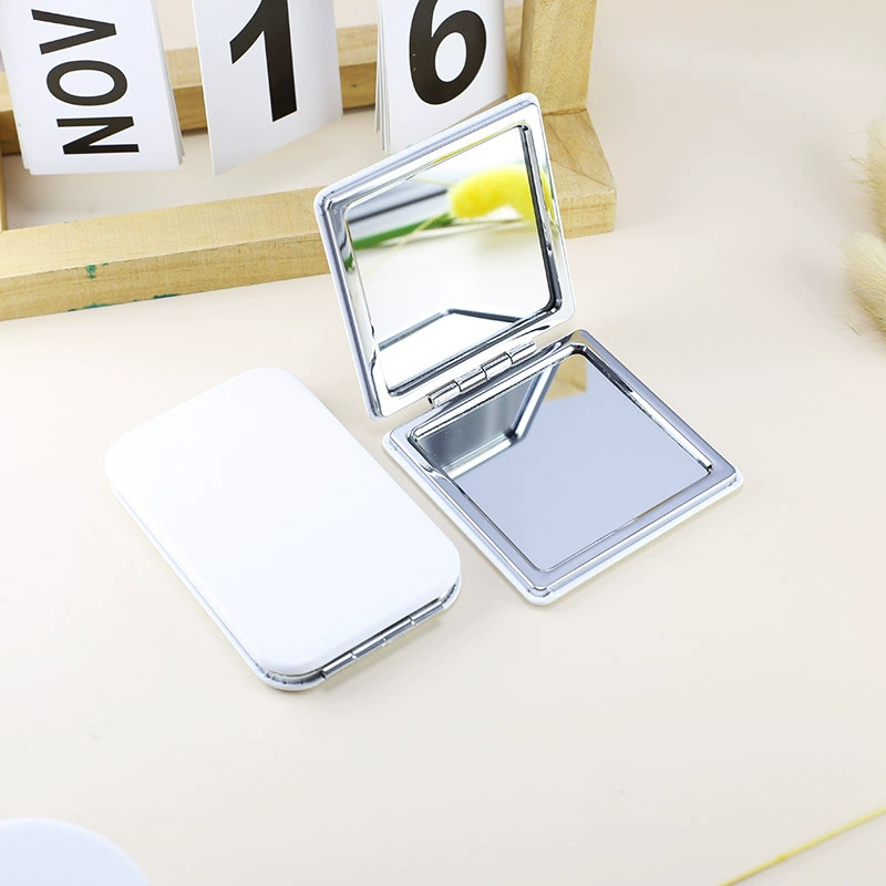 Polyurethane double-sided small handheld folding white mirror