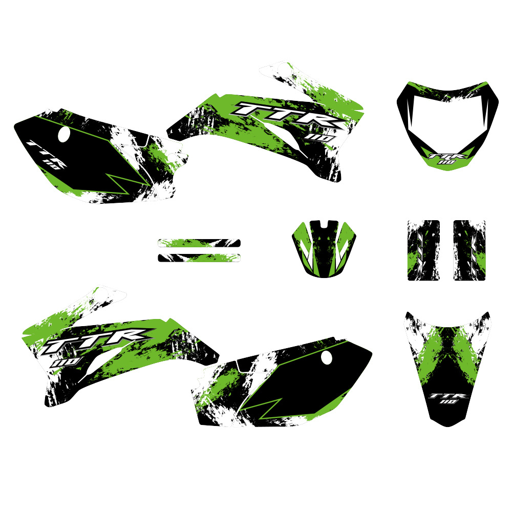 Aplicable a Yamaha TTR110 2008 - 21 Apariencia de motocicleta todoterreno de fondo gráfico decoración de pegatinas de fondo conjunto completo