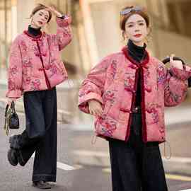 《欧货款现货》新中式100仁丝高档提花面料90羽绒服真水貂毛2025