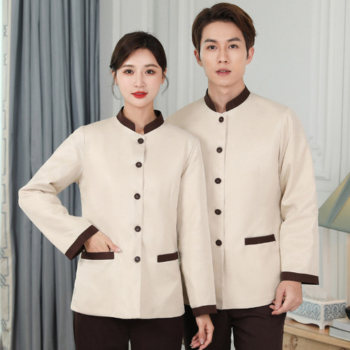 Cleaning clothing long-sleeved hotel guest room property hospital work clothes spring and autumn clothing cleaner aunt uniform summer short-sleeved