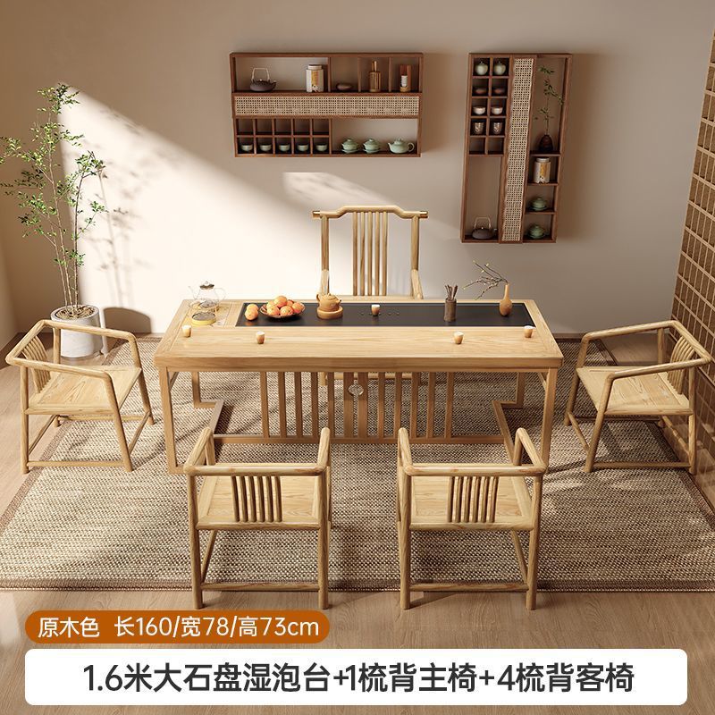 1.6m 습식 버블 테이블 + 빗등받이 메인 의자 1개 + 빗등받이 게스트 의자 4개