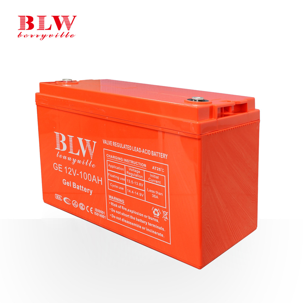 Batería de gel de alta tasa de descarga 12V100AH para almacenamiento de energía solar en centros de datos y alumbrado público.