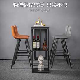 轻奢岩板吧台餐桌一体家用靠窗阳台商用酒吧高脚桌简约大理石吧椅