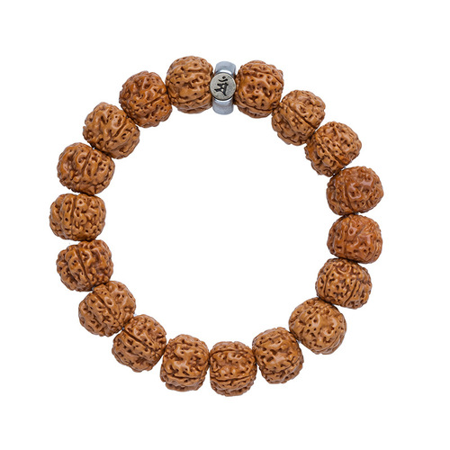 Explosive tree god small Rudraksha seed s925 silver bracelet plate Wenwan walnut men's single circle rosary hand piece