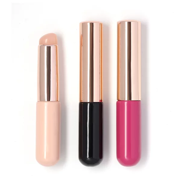 New Style Patting Gel Gradient Blending Silicone Brush for Applying Powder, Embossing, Portable Multifunctional with Lid Stamping Silicone Lip Brush