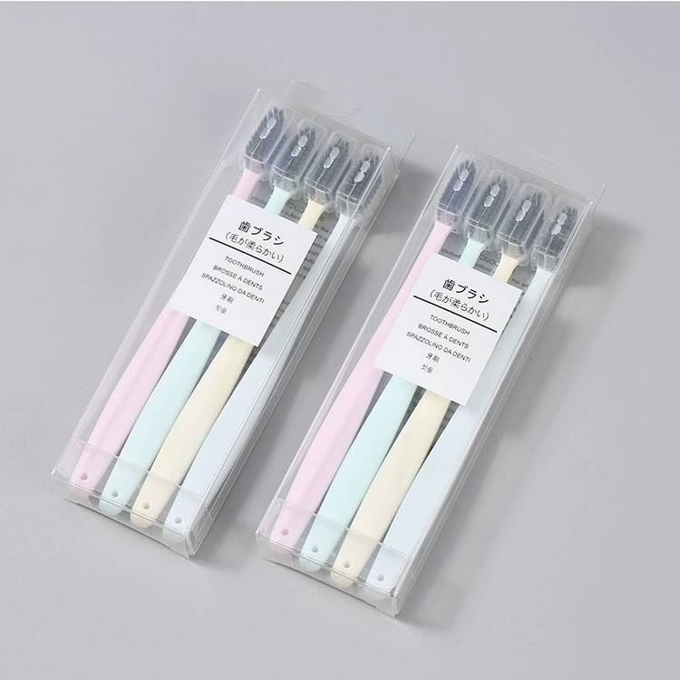 Japanese protective case for adults, soft toothbrush, 4 pieces