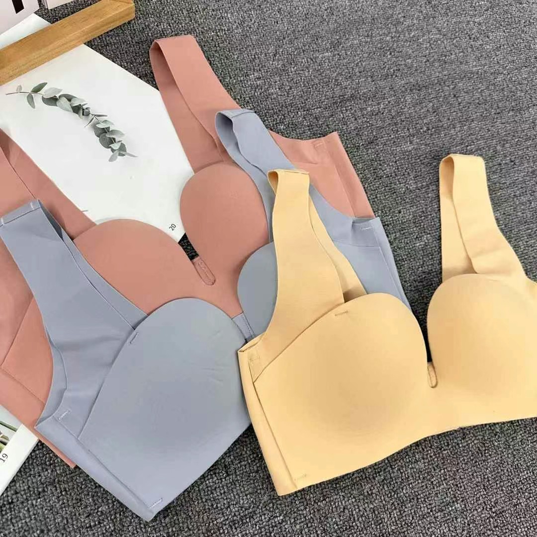 613 # Ropa interior sin costuras para mujer, pechos pequeños de verano, juntados, senos secundarios, senos planos antiflacidez, deportes especiales sin anillo de acero