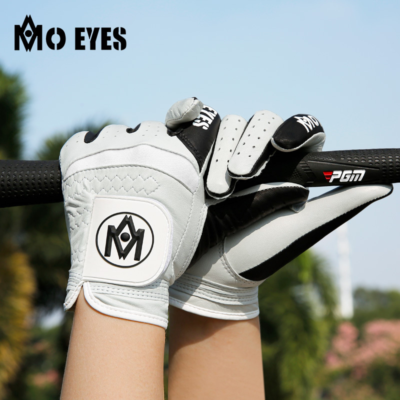 Găng tay golf da cừu thật MO EYES chống trượt Velcro thoáng khí — Cỡ 20