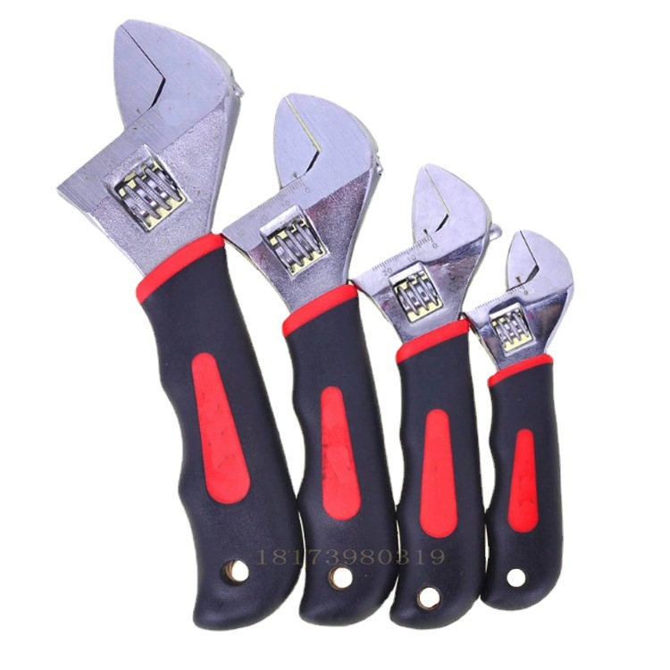 Llave ajustable de mango corto de 6 pulgadas con mango de goma, llave multifuncional que se puede utilizar como juego de mangos, tablero flexible, herramientas de hardware, boca viva