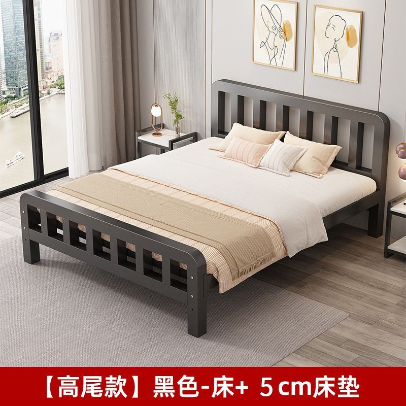 铁艺床加固加厚双人床1.8铁床单人1.0米铁架床现代简约1.5m家用|undefined