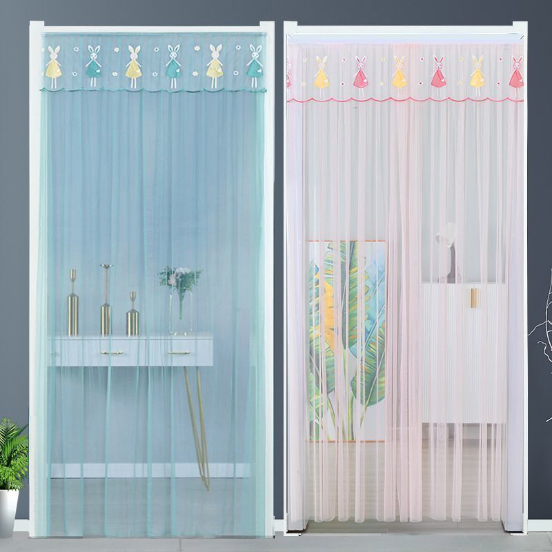 Lace Door Curtain Partition Mesh Bedroom Whole Piece Anti-mosquito Light-transmitting Door Curtain No Punching Decorative Partition Kitchen Screen Door