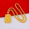 Golden ethnic necklace, Tieguanyin tea, pendant, 2022, ethnic style, 18 carat