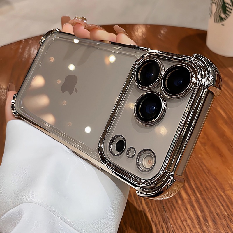 适用iphone17promax手机壳透明苹果17Air保护套电镀16E气囊15防摔|undefined
