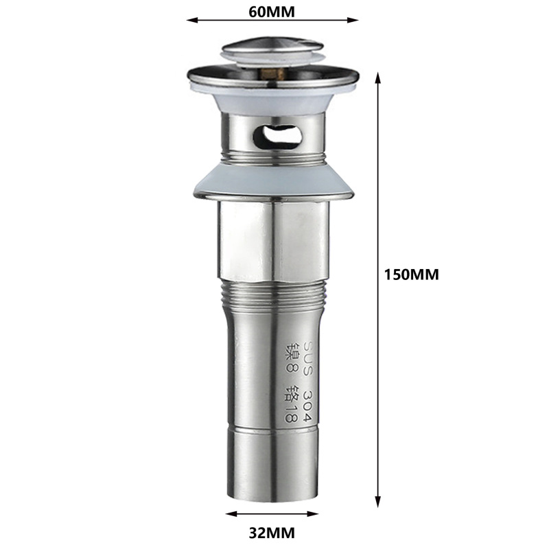 304 ステンレス鋼のバウンス式洗面器排水管ショート洗面器排水管洗面器排水口排水ヘッド|undefined