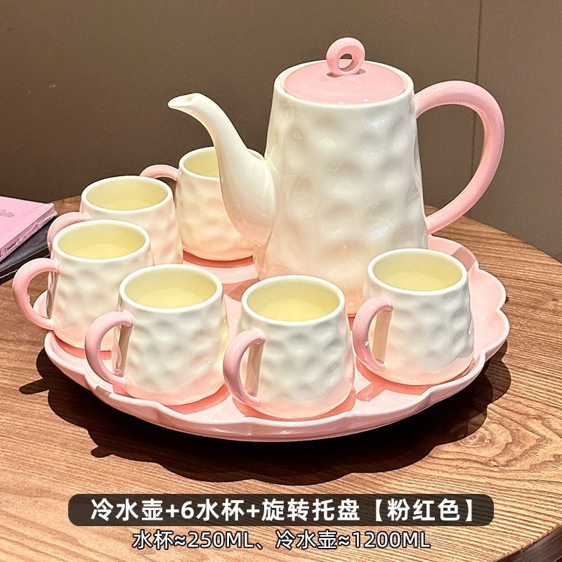 高颜值水具礼盒套装陶瓷水杯子家用客厅待客茶壶水具乔迁新居礼物|undefined