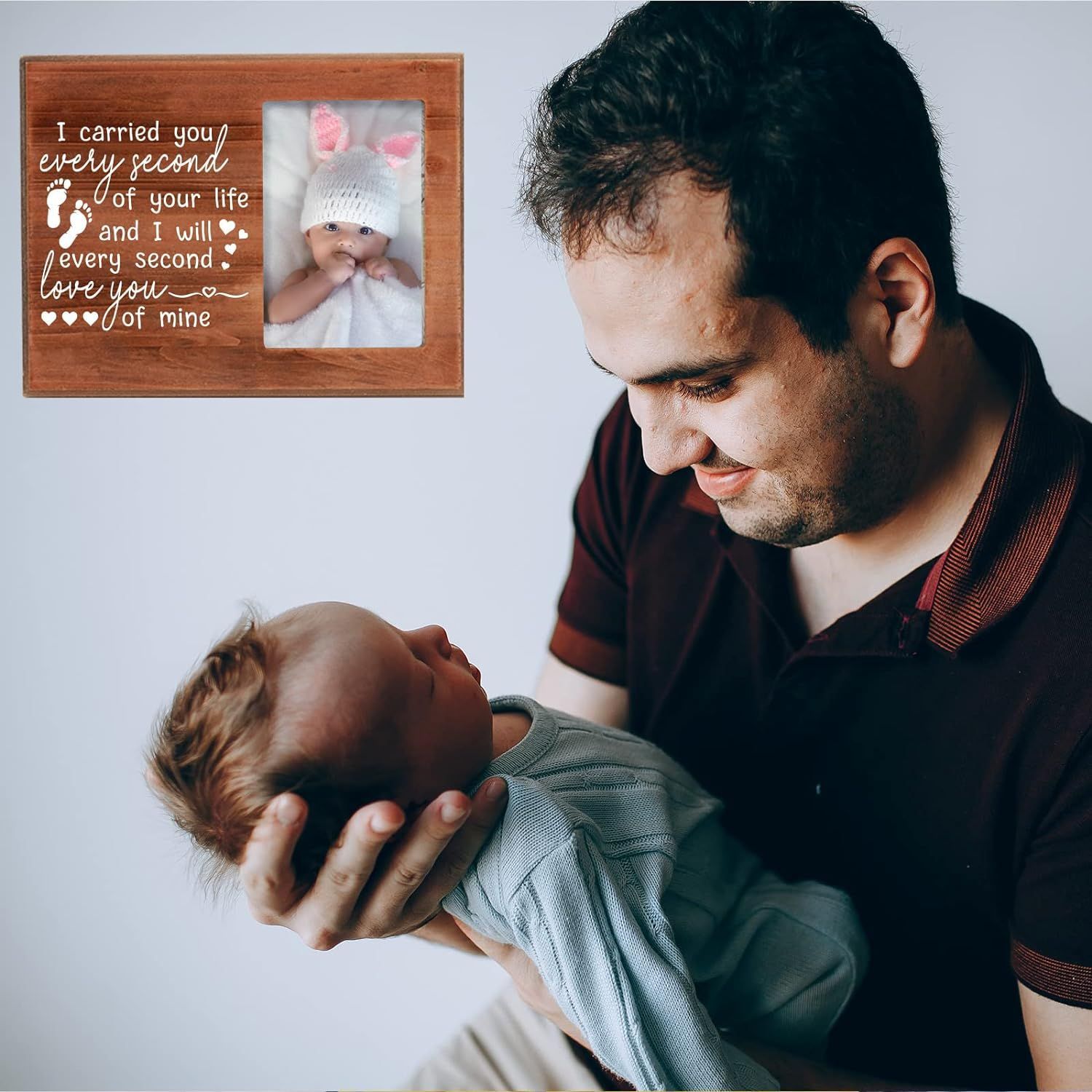 Amazon de madera más vendido marco de fotos de madera decoración colgante marco de fotos de recuerdo