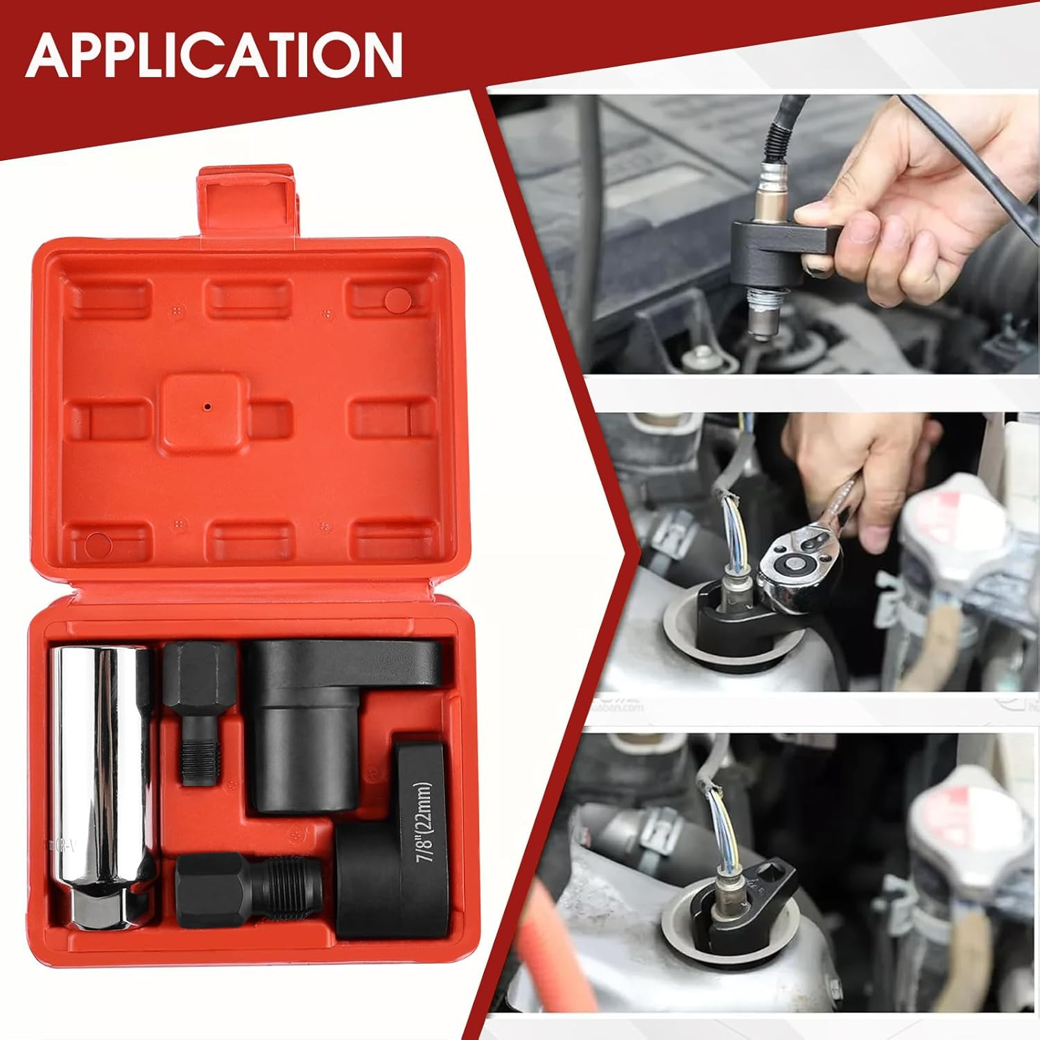10-Piece Set of Japanese and European Style Oxygen Sensor Wrenches, Oxygen Sensor Socket, Oxygen Sensor Removal Tool, Open-End Socket
