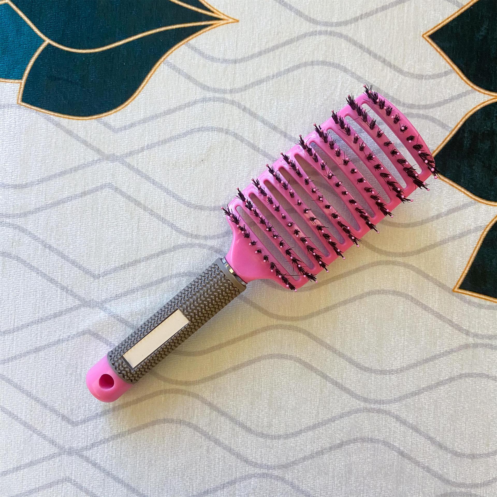 Peine de cerdas de plástico forma de cerdas peine costilla peine liso Pelo Rizado grande curvo peine del pelo cabeza del cuero cabelludo peine de masaje