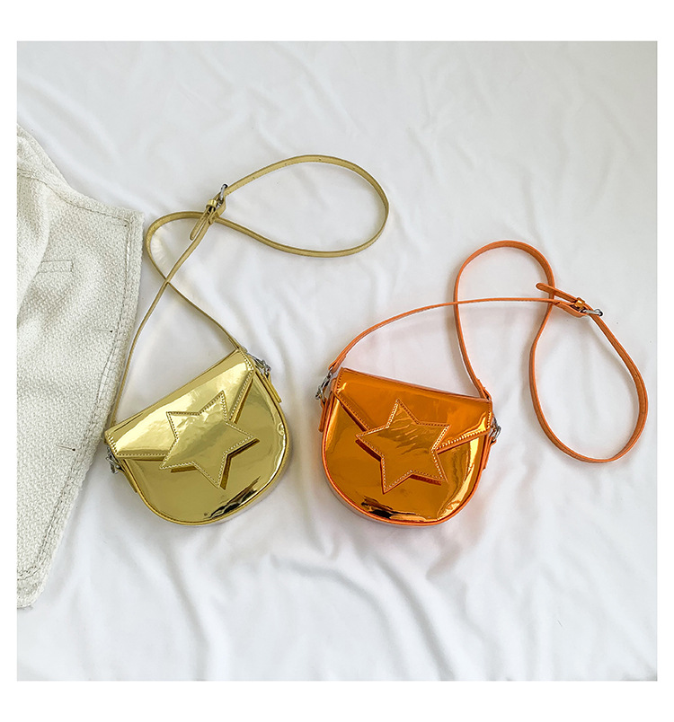 All Seasons Season Women'S Gender Basic Style Semicircle Shape Small Size Women's Small Pu Leather Star Basic Semicircle Magnetic Buckle Shoulder Bag
