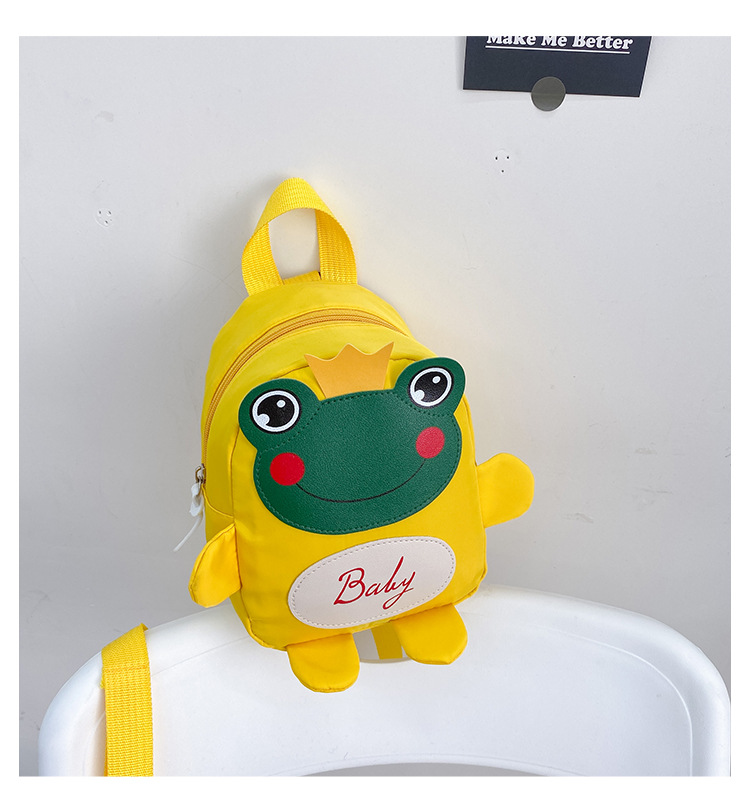Kindergarten schoolbag for children, boys and girls, 1-3-5 years old, anti-wandering rope, cute frog, double-shoulder baby small backpack undefined