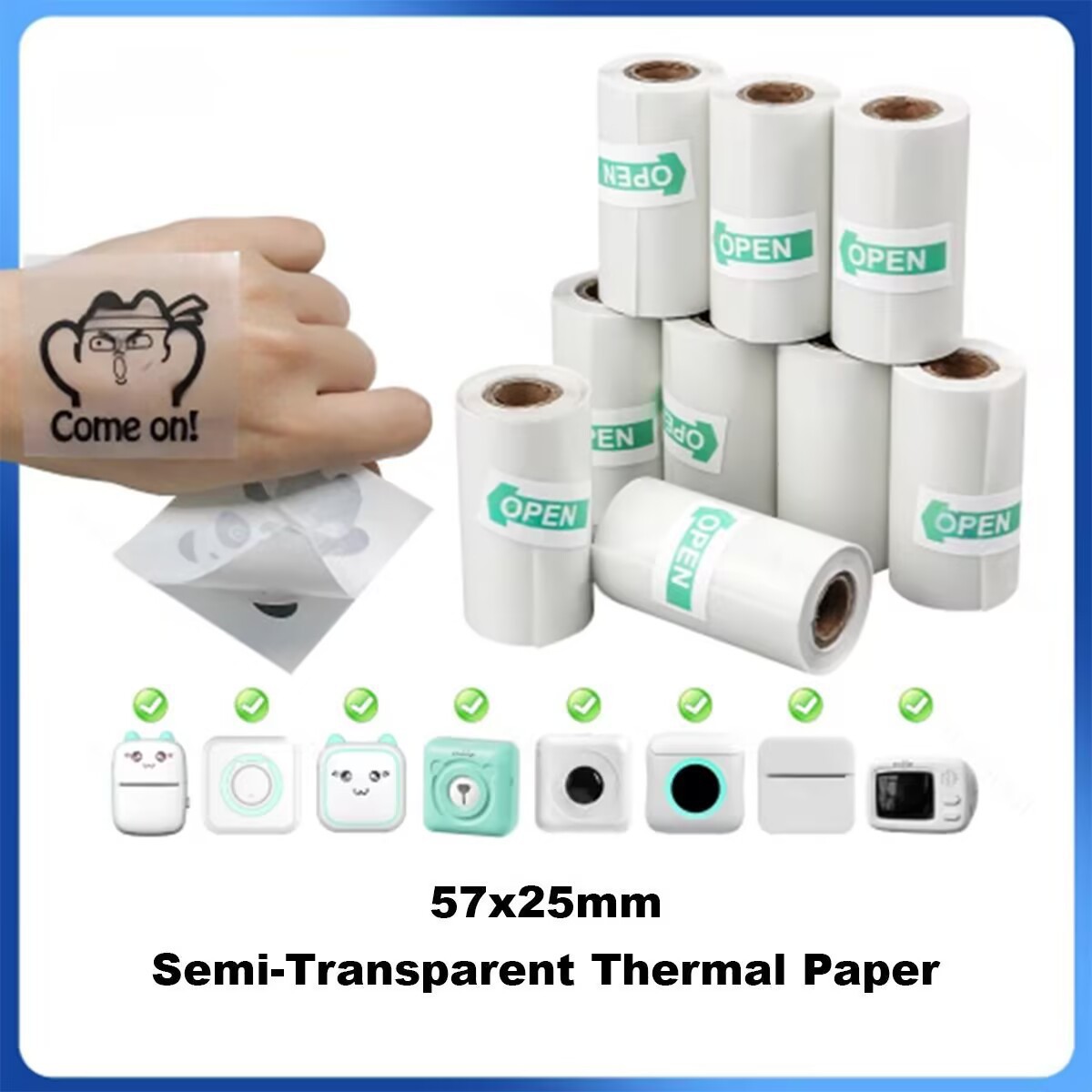 Mini printer paper small wrong questions printer paper 10 years label paper self-adhesive transparent paper thermal sensitivity