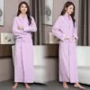 Long cotton purple towel, increased thickness