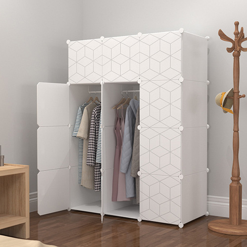 Simple Wardrobe Plastic Steel Frame Assembled Wardrobe Single Person Wardrobe Combination Double Storage Cabinet Simple Modern Economical