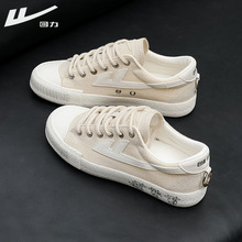 国货女鞋男鞋帆布鞋2024年秋季新款火锅百搭休闲情侣款联名小白鞋