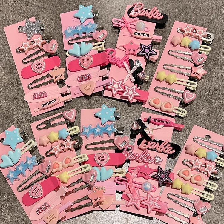 Horquilla de color dopamina, clip de pico de pato de cabello roto coreano femenino, horquilla de sentido avanzado y2k, clip lateral con flequillo, tocado