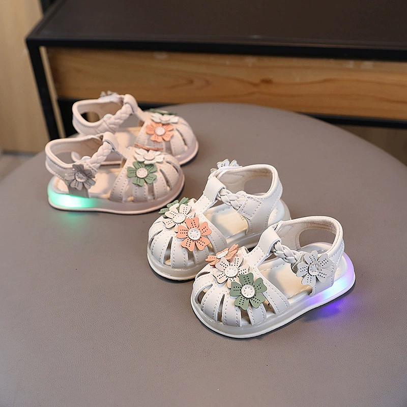 Летняя обувь для девочек для раннего возраста, сумка для обуви для принцессы, сандалии, 2 года, цветы