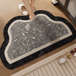 Toilet Strong Absorbent Foot Mat Quick-drying Floor Mat Diatom Mud Cushion Clouds Bathroom Shower Room Door Non-slip Cushion