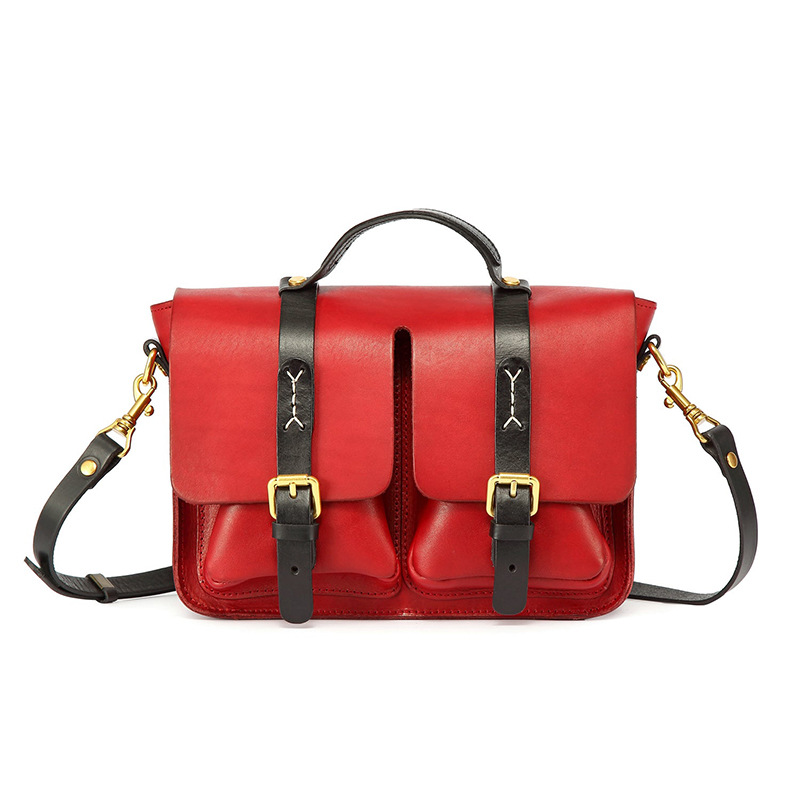 Genuine Leather Women's Crossbody Bag High-End Niche Design Shoulder Bag Large Capacity Business Commuter Handbag Laptop Bag - Thumbnail 8