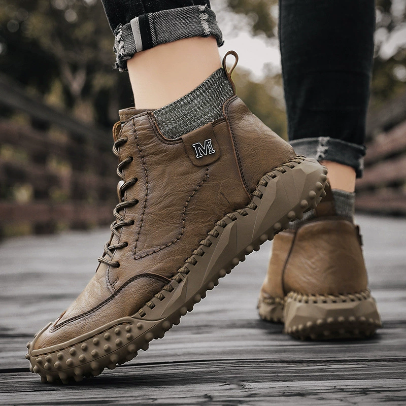 Мартинсы, демисезонные высокие утеплённые туристические спортивные ботинки, с носками