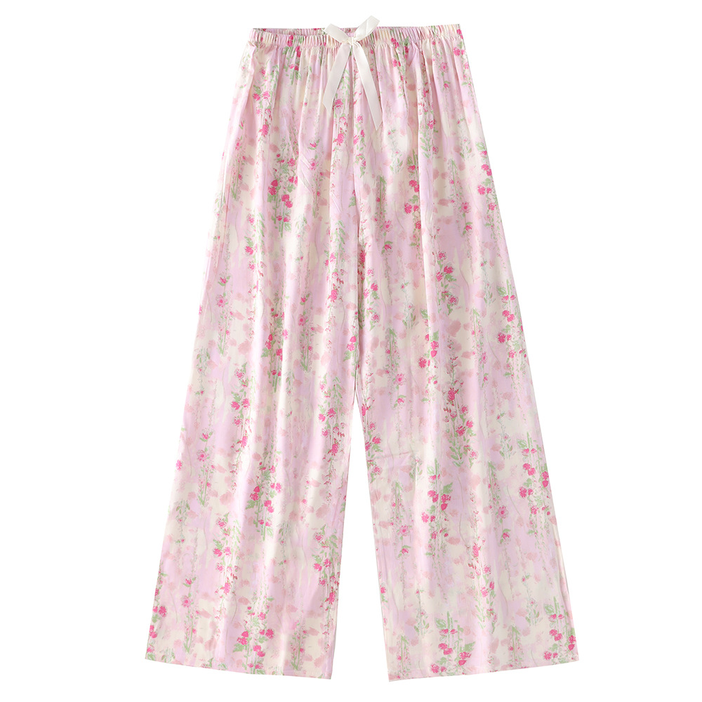 Pantalones de pijama de algodón de verano sueltos para mujeres embarazadas pantalones de piernas anchas colgantes sensación de nueve pantalones para el hogar se pueden usar fuera