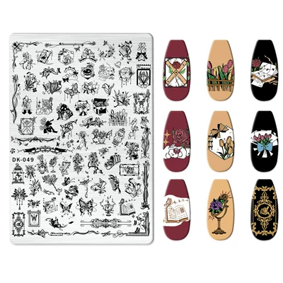 Dırnaq bəzəkləri — Plates for Painting, New Designs - dk-049