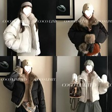 现货带手套毛领可卸"轻绒欧包"超蓬松毛毛羽绒服加厚外套