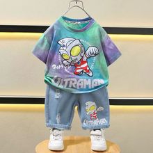 2024新款薄款夏季儿童洋气短袖衣服潮宝宝酷帅气男孩男童夏装套装