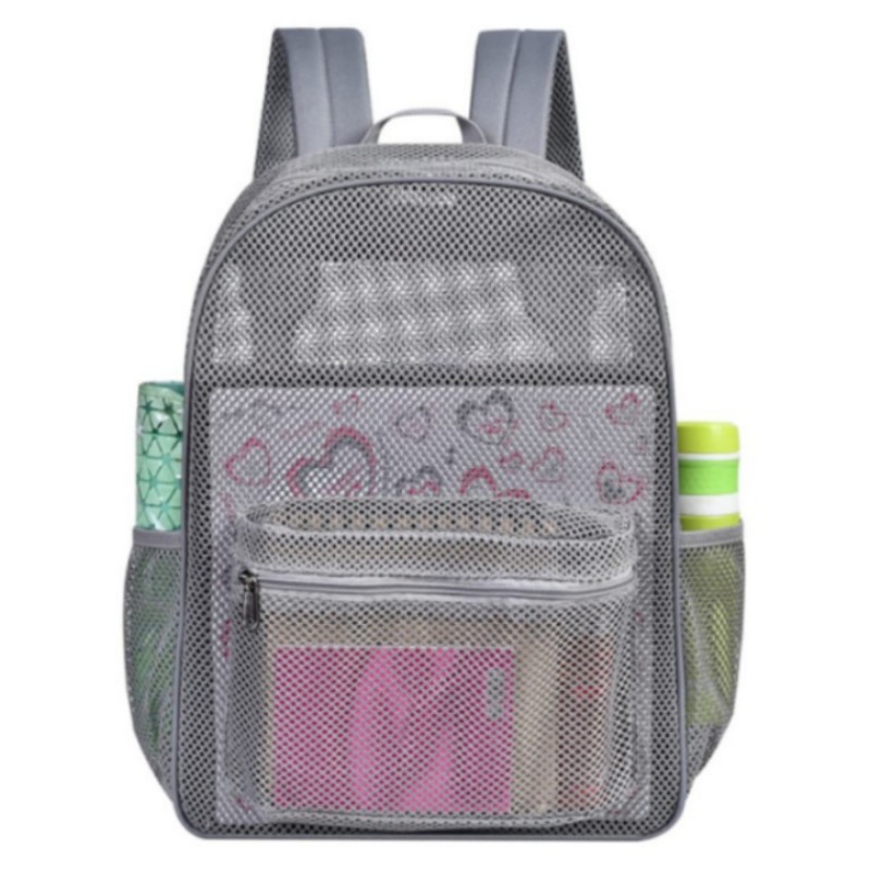 Amazon venta al por mayor de alta carga tela de malla mochila de hombro simple bolsa de viaje mochila de playa