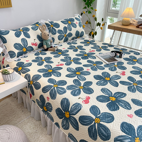 5YA1 wholesale washed cotton bed cover three-piece set  new tatami kang single quilted bed sheet single piece four seasons