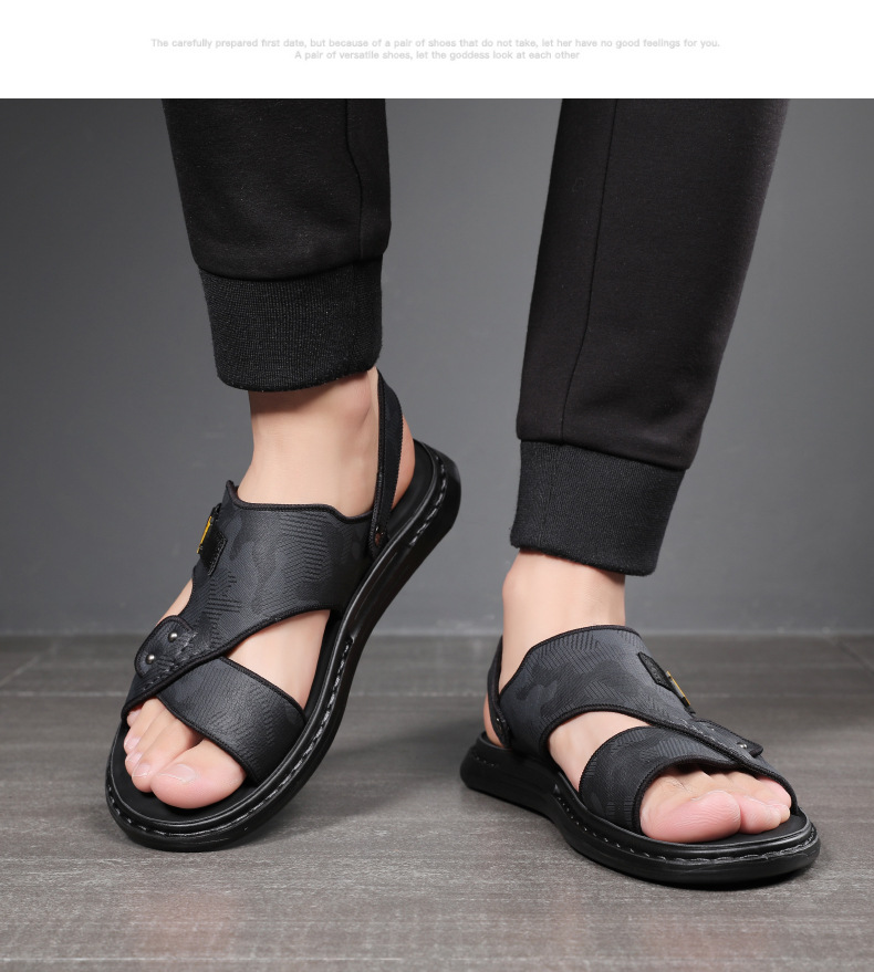 Pantofole da spiaggia casuali antiscivolo in lattice alla moda coreana a doppio uso all'aperto da uomo all'ingrosso di sandali estivi da uomo_voghion.com