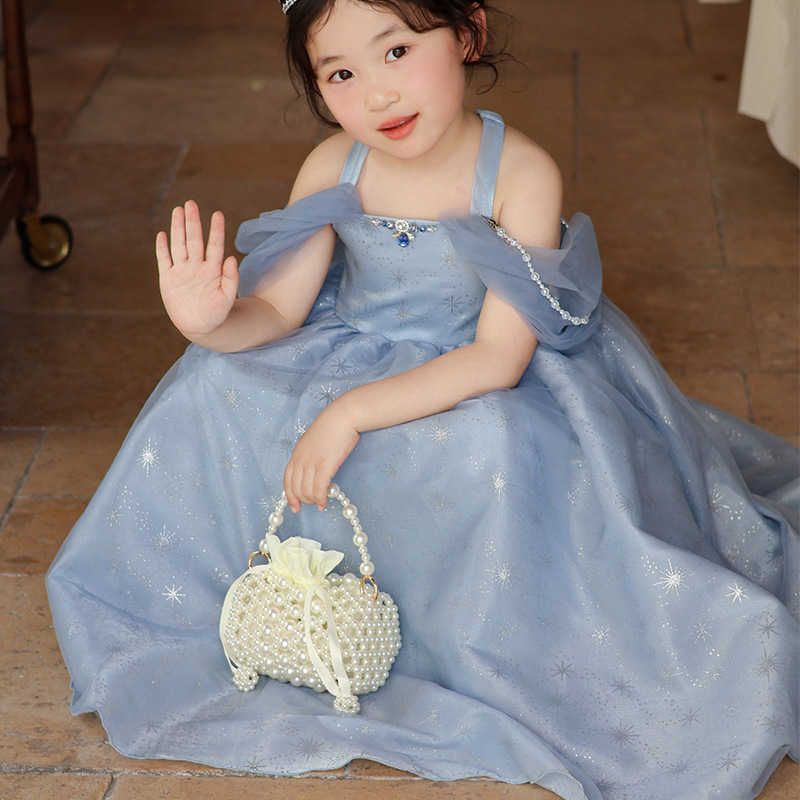 2025 nuevo bolso para niños fresco dulce perla trenzada bolso de hombro para niñas mini bolso de almohada para niños