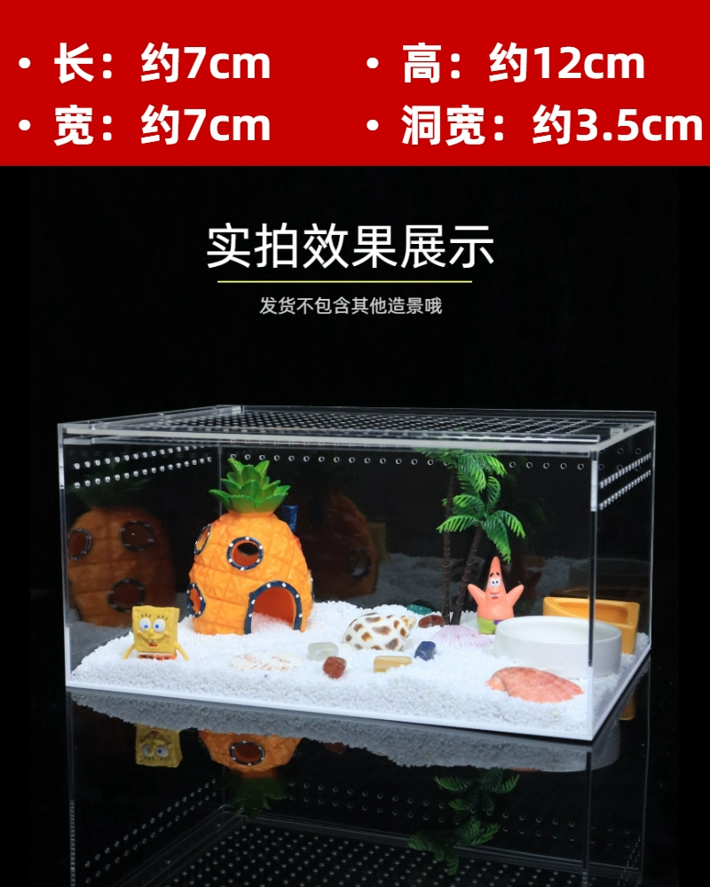 Хуаньцзю крабAvoid house large climbing pet tree holes to avoid ornaments, fish, shrimp, coconut shell horn frog to avoid landscape