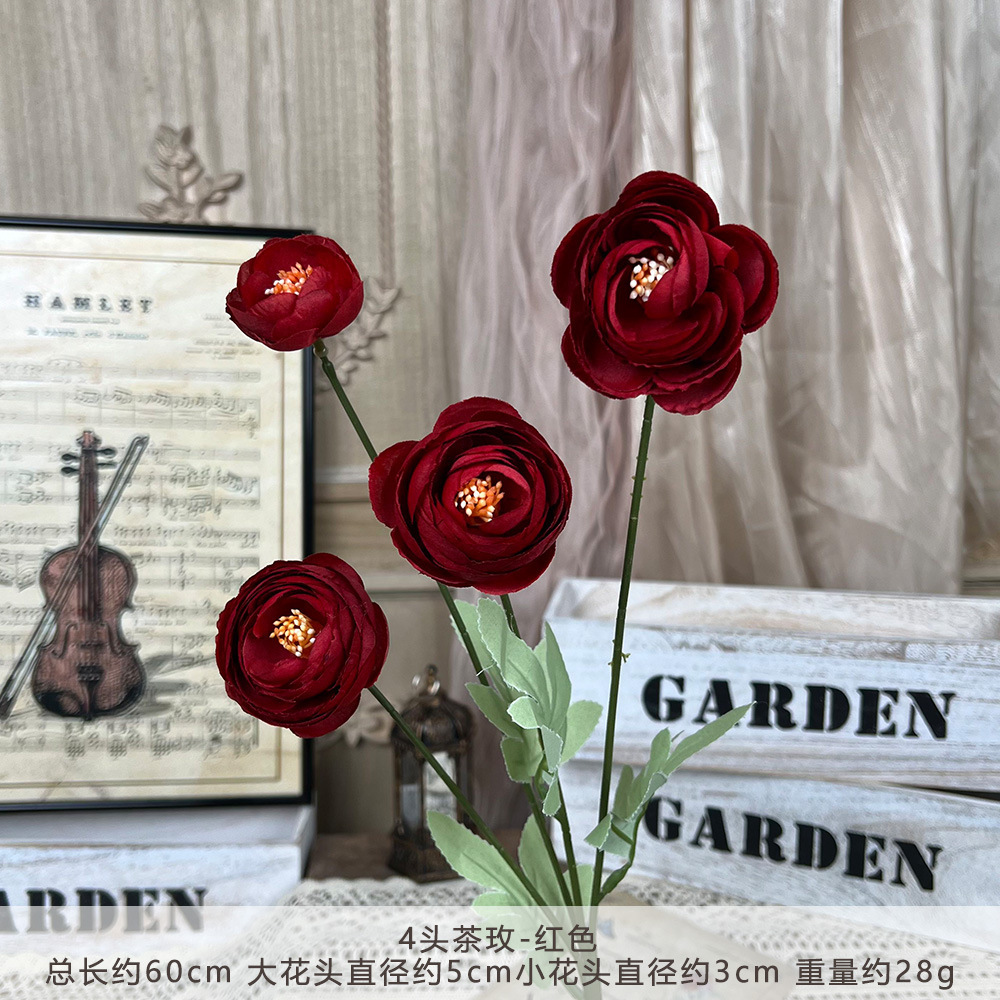 Xc 4-head tea rose - red