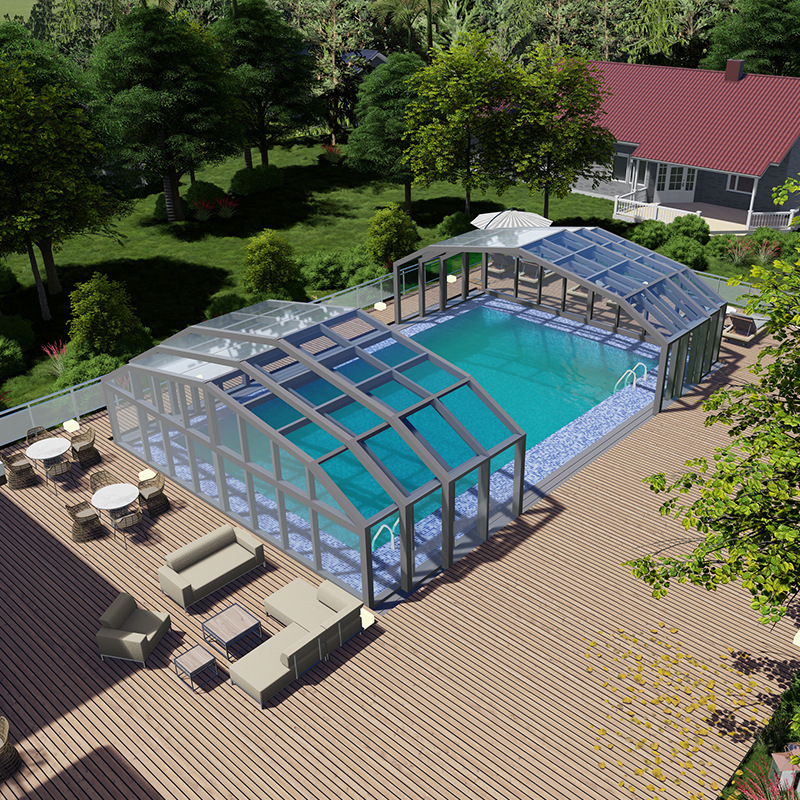 Retractable Aluminum Sunroom Glass House Mobile Terrace Fence Windproof Winter Garden Pool Fence Retractable Aluminum Sunroom Glass House Mobile Terrace Fence Windproof Winter Garden Pool Fence