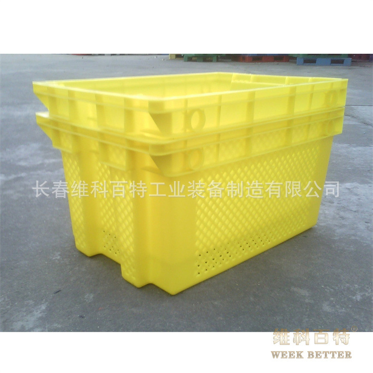 维科百特 加厚生鲜团购果蔬 错位筐 美团优选倒置筐箱 可套叠周转