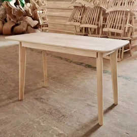白茬家具diy全实木餐桌简约白茬DIY老式日式桌子免漆木简原木仿古