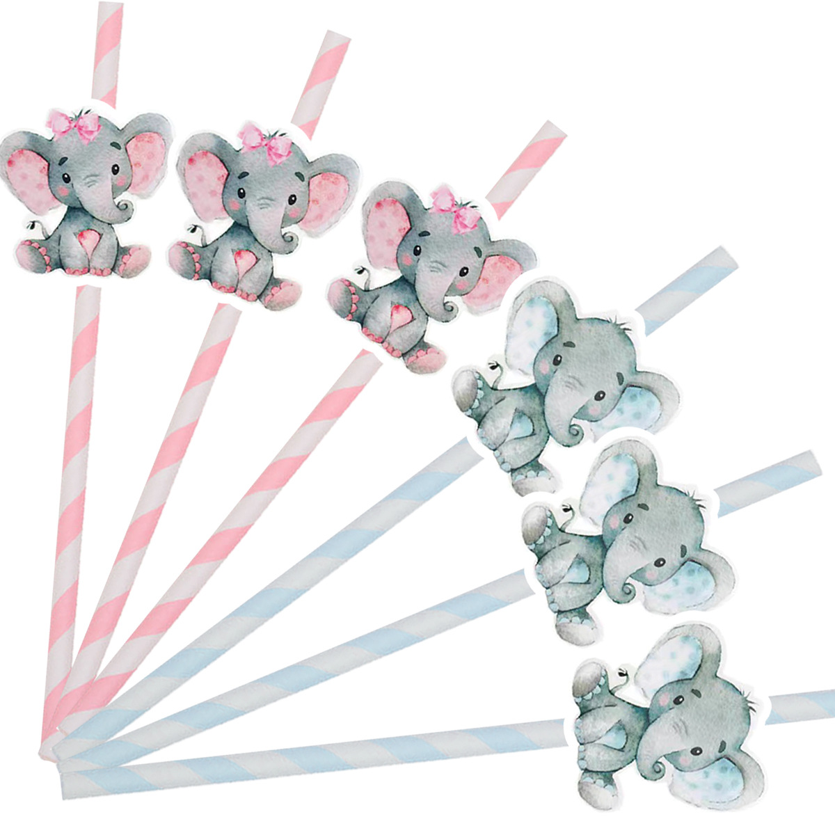 Amazon crossover nuevo elefante pequeño pastel de pajita plug-in tema animal fiesta de carnaval postre signo de elefante