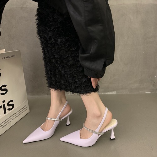 Stunning sandals with skirt, black high heels, evening rhinestone women's shoes,  spring French Mary Jane shoes