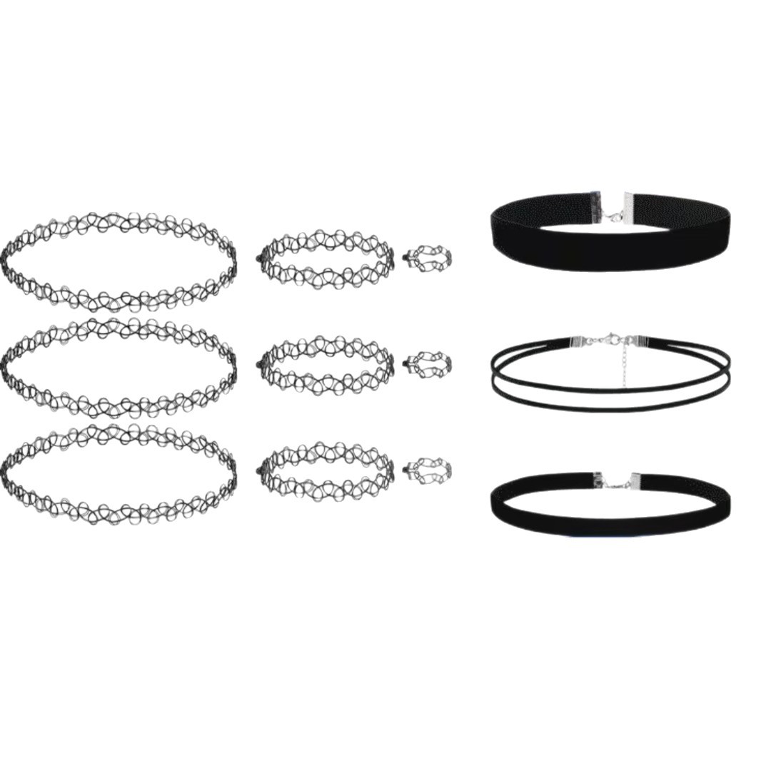 Wholesale Combination Set Cross-Border Choker Necklace Jewelry Choker Necklace Lace Export Elastic Clavicle Chain New Product