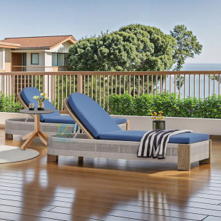 Outdoor Lounger Swimming Pool Waterproof Sunscreen Beach Chair Teak Designer Leisure Anticorrosive Wooden Lounger Homestay Hotel